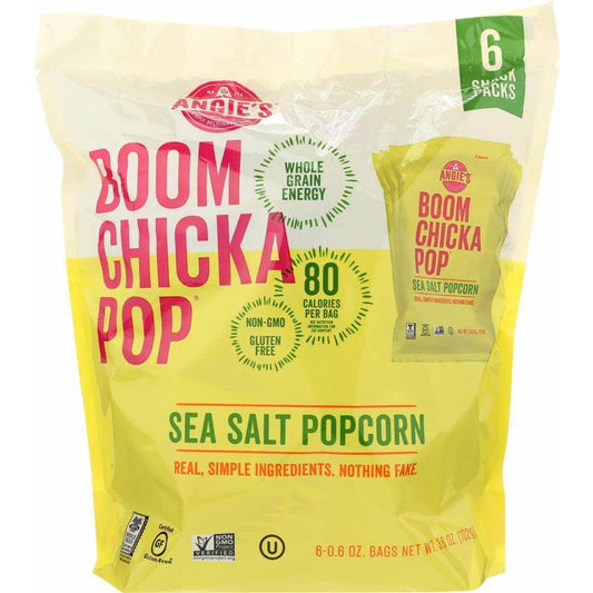Angies Angies Sea Salt Popcorn Snack Packs, 3.6 oz