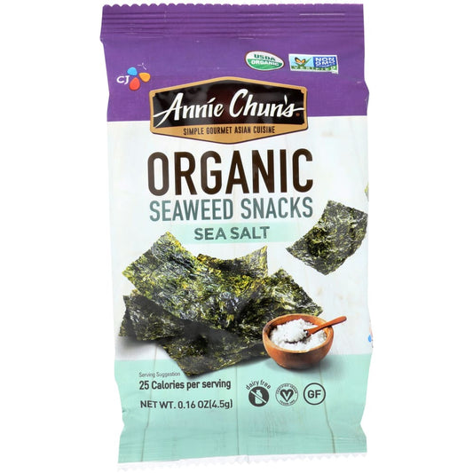 ANNIE CHUNS: Seaweed Snack Sea Salt Mini 0.16 oz (Pack of 6) - Grocery > Snacks > Seaweed Dried - ANNIE CHUNS