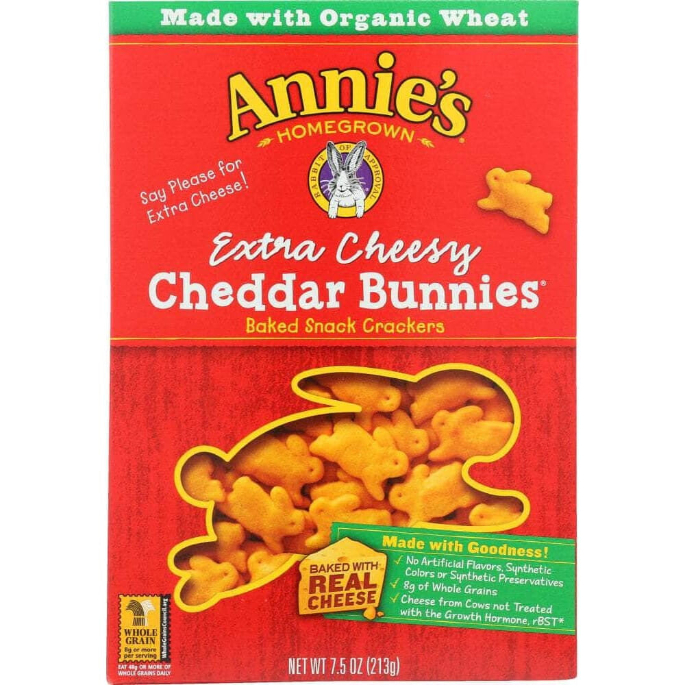 Annies Annie's Homegrown Cheddar Bunnies Extra Cheesy, 7.5 Oz