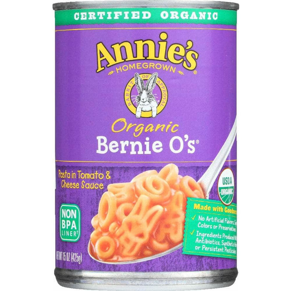 Annies Annie's Homegrown Organic Bernie O's Pasta in Tomato & Cheese Sauce, 15 Oz