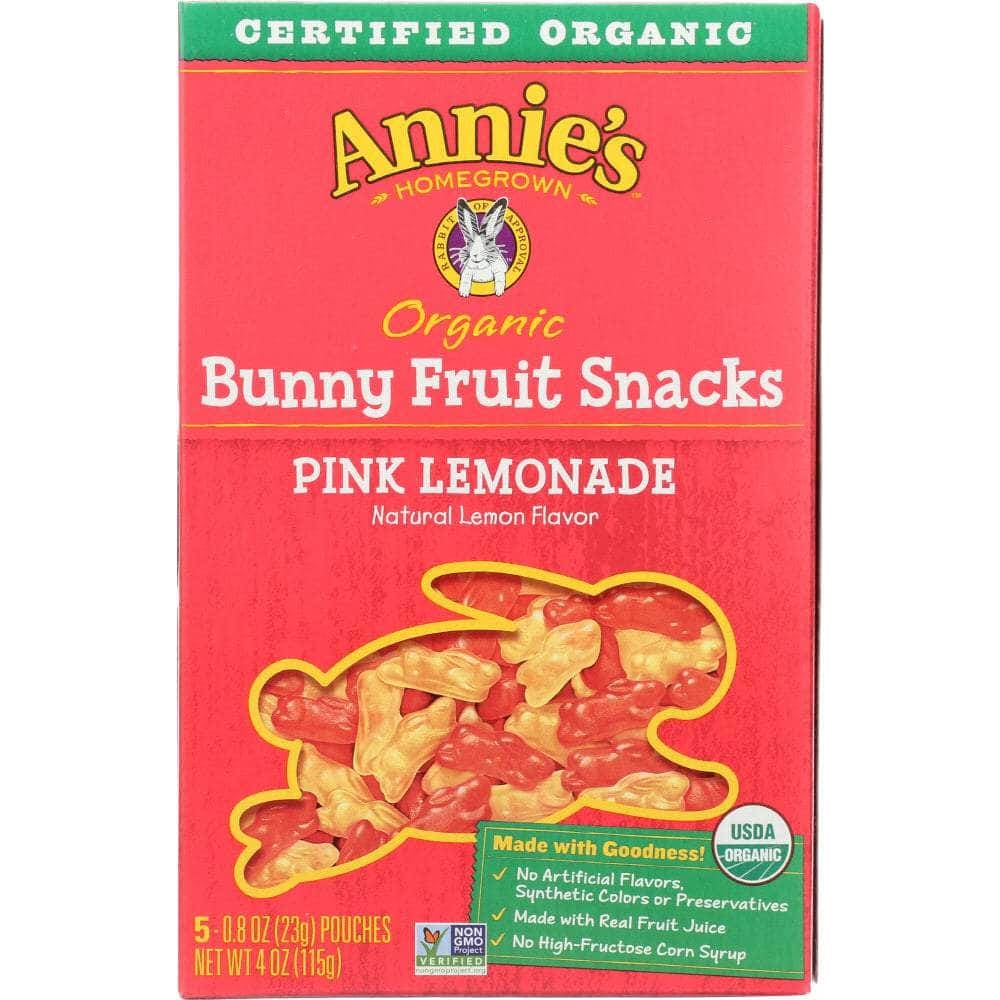 Annies Annie's Homegrown Organic Bunny Fruit Snack Pink Lemonade, 4 Oz