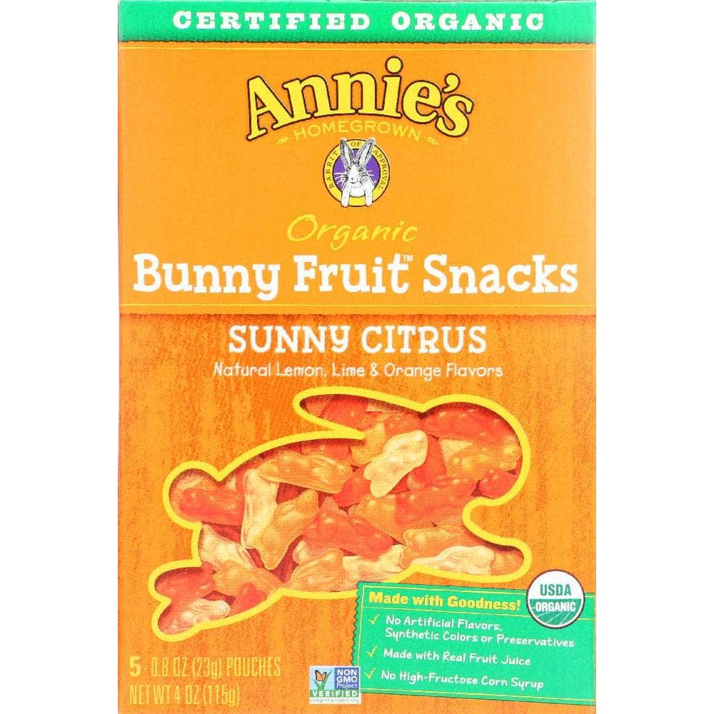 Annies Annies Homegrown Organic Bunny Fruit Snacks Sunny Citrus, 4 oz