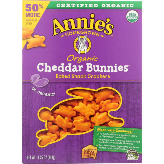 ANNIES HOMEGROWN: Organic Cheddar Bunnies Snack Crackers 11.25 oz (Pack of 4) - Grocery > Snacks > Crackers - ANNIES