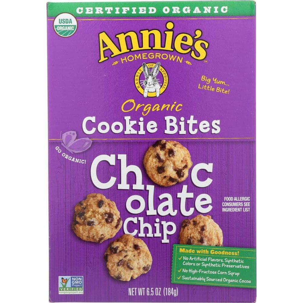 Annies Annies Homegrown Organic Cookie Bites Chocolate Chips, 6.5 oz