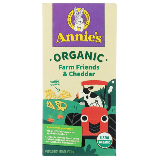 ANNIES HOMEGROWN: Organic Farm Friends and Cheddar Mac Cheese 6 oz (Pack of 5) - Food - ANNIES HOMEGROWN