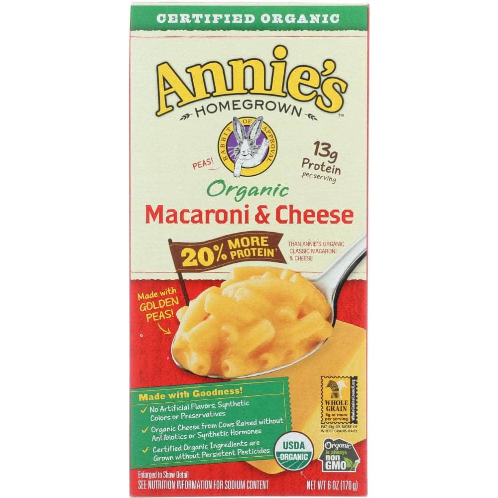 Annies Annies Homegrown Organic Macaroni & Cheese More Protein, 6 oz