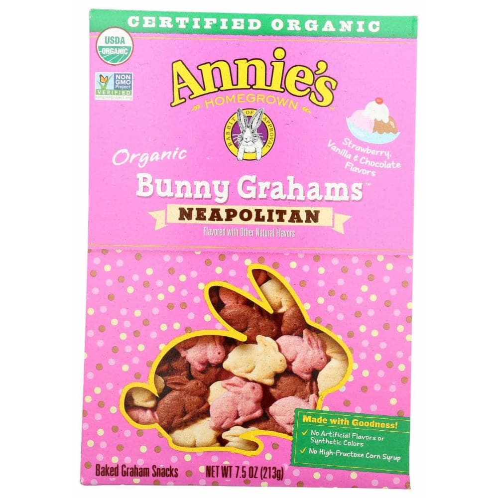 ANNIES HOMEGROWN ANNIES HOMEGROWN Organic Neapolitan Bunny Grahams Cookies, 7.5 oz