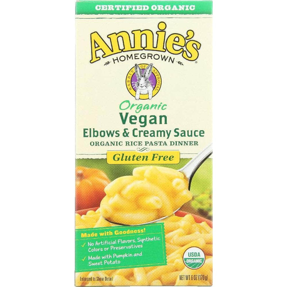 Annies Annies Homegrown Organic Vegan Elbows & Creamy Sauce, 6 oz