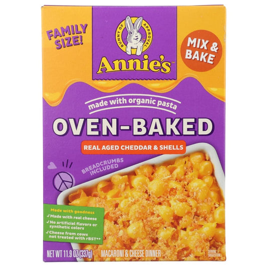 ANNIES HOMEGROWN: Oven Baked Real Aged Cheddar Mac and Cheese 11.9 oz (Pack of 4) - Food - ANNIES HOMEGROWN