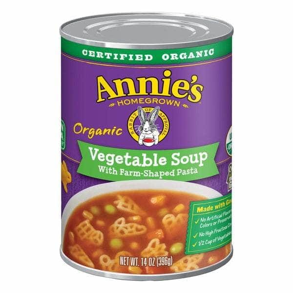 Annies Annies Homegrown Soup Vegetable with Farm-Shaped Pasta, 14 oz