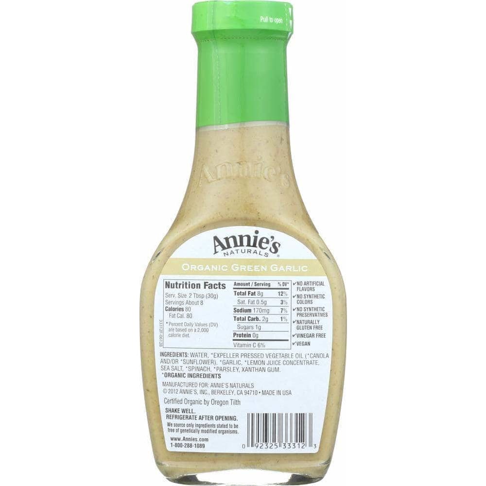 Annies Annie's Naturals Organic Green Garlic Dressing, 8 oz