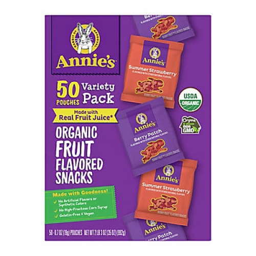 Annie’s Organic Fruit Snacks Variety Pack 50 pk. - Home/Grocery/Candy/Gummy Hard & Chewy Candy/ - Annie’s