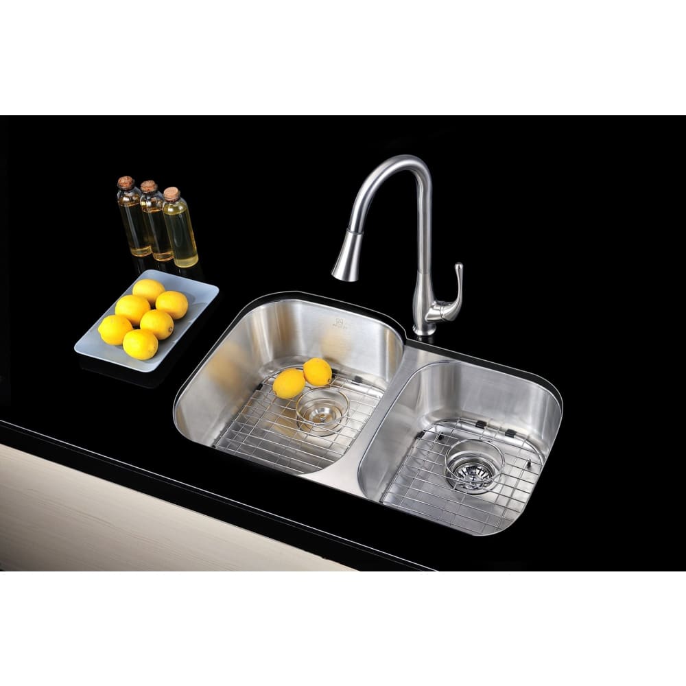 ANZZI Moore 32 x 20 Kitchen Sink - Brushed Silver - ANZZI