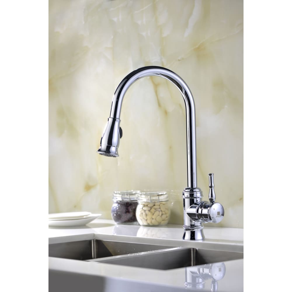 ANZZI Sails Pull-Down Single-Handle Kitchen Faucet - Chrome - ANZZI
