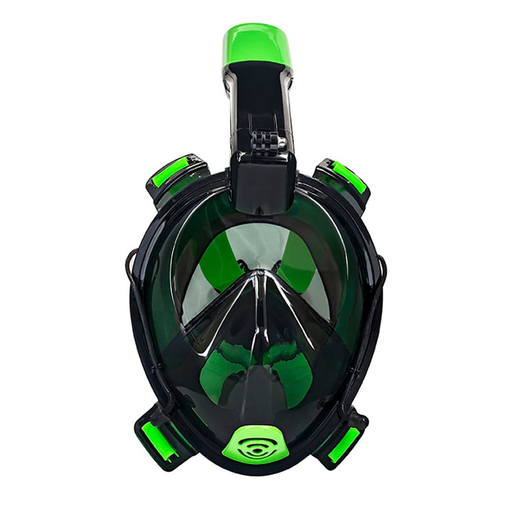 Aqua Leisure Frontier Full-Face Snorkeling Mask - Adult Sizing - Eye to Chin > 4.5 - Green/ Black - Watersports | Accessories - Aqua Leisure