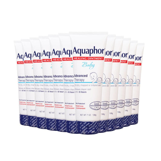 Aquaphor Baby Healing Ointment Advanced Therapy Skin Protectant - Dry Skin and Diaper Rash Ointment - 7oz- 12 Pack - Diaper Cream & Oil -