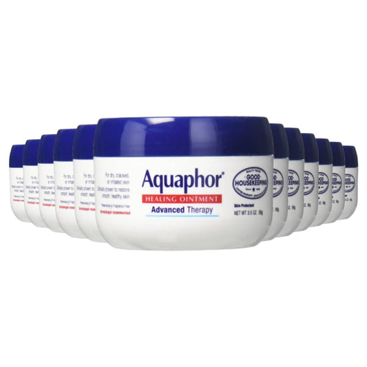 Aquaphor Healing Ointment Skin Protectant and Moisturizer for Dry and Cracked Skin 3.5 oz - 12 Pack - Diaper Cream & Oil - Aquaphor