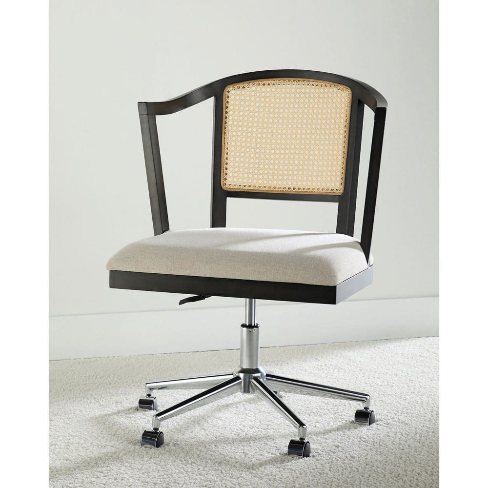 Archer Two-Toned Office Chair With Natural Cane Accent - Modern Contemporary - Archer