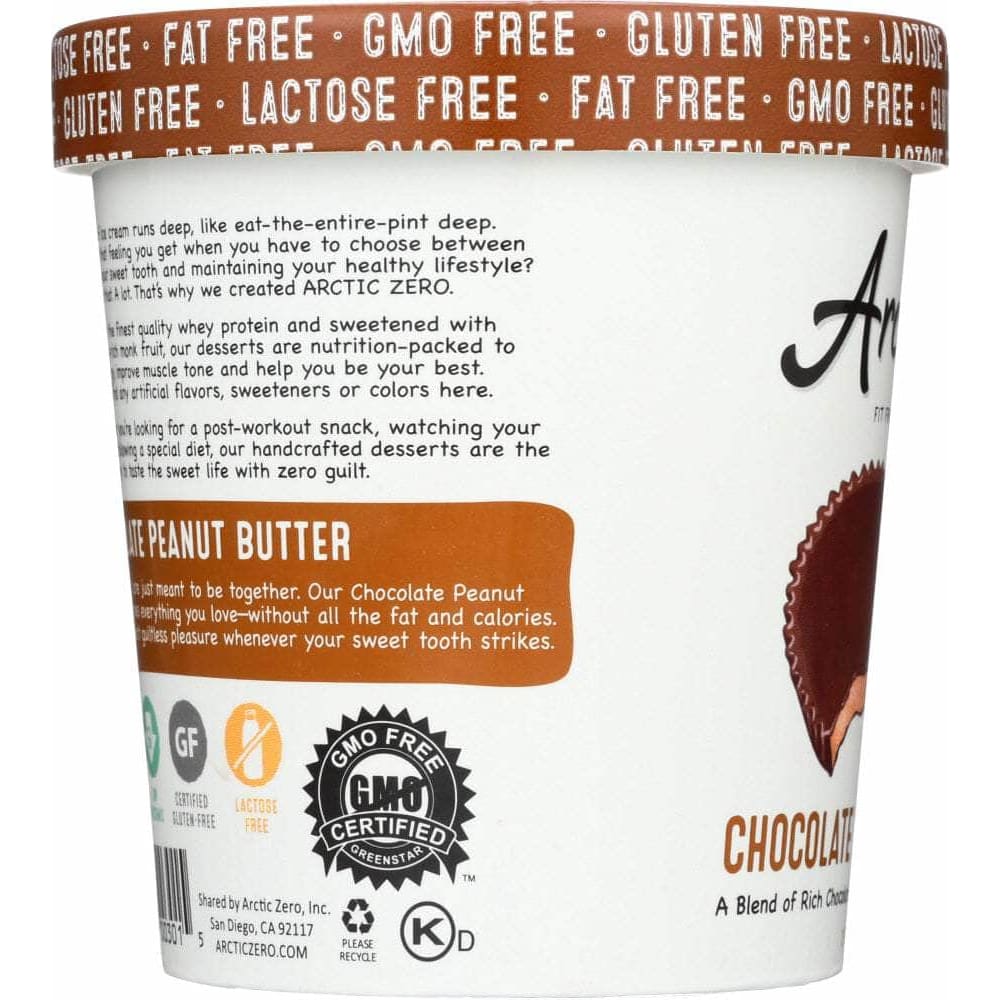 Arctic Zero Chocolate Peanut Butter Frozen Desserts, 16 Oz (Case of 4