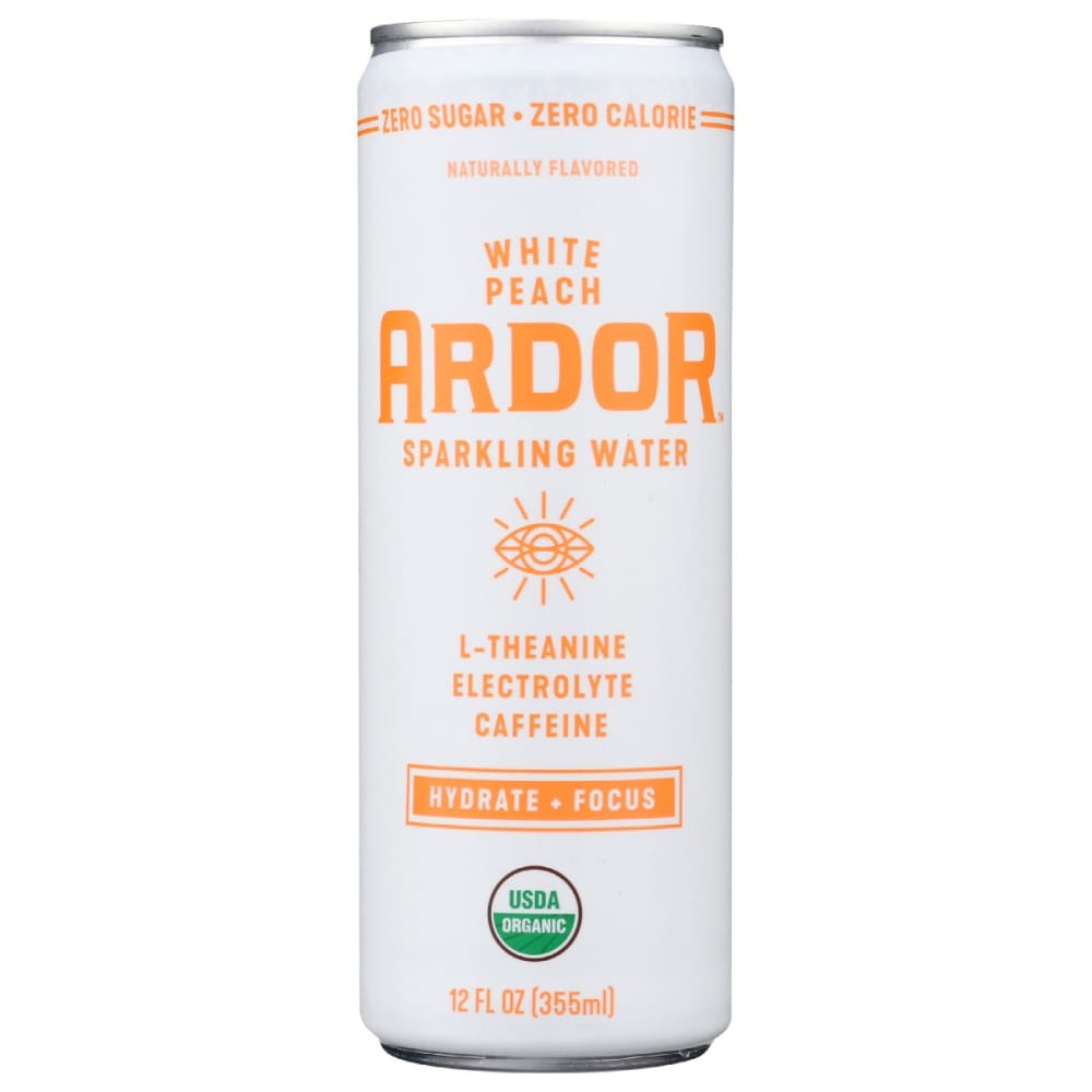 ARDOR ORGANIC INC: Water Sprkl White Peach 12 fo - Grocery > Beverages > Water > Sparkling Water - Ardor Organic Inc
