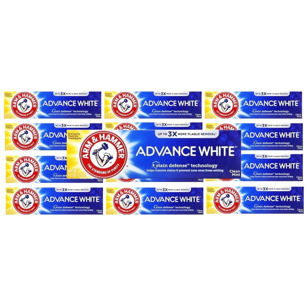 Arm & Hammer AdvanceWhite Anticavity Fluoride Toothpaste Clean Mint 4.3 oz - 12 Pack - Toothpaste - Arm & Hammer