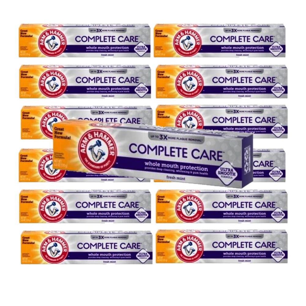 Arm & Hammer Complete Care Toothpaste Fresh Mint Flavor Whole Mouth Protection 6.0oz - 12 Pack- - Toothpaste - Arm & Hammer