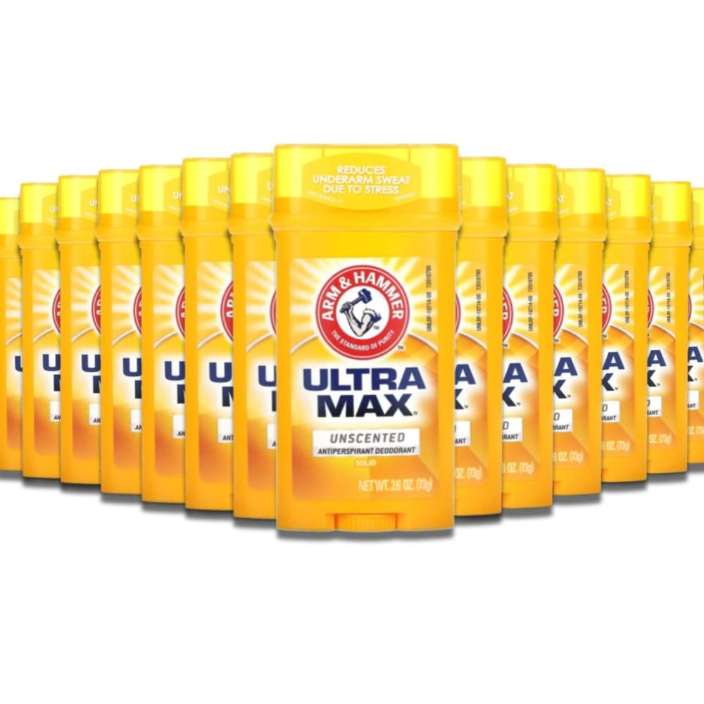 Arm & Hammer Deodorant UltraMax Invisible Solid Unscented 2.6 oz - Wholesale - 120 ct - Deodorant & Anti-Perspirant - Arm & Hammer