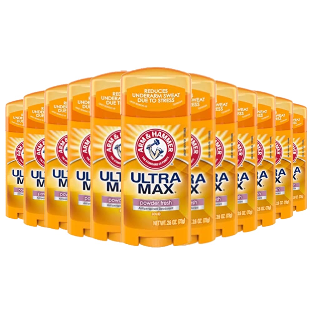 Arm & Hammer Deodorant UltraMax Solid Powder Fresh 2.6 oz - 120 Pack - Deodorant & Anti-Perspirant - Arm & Hammer
