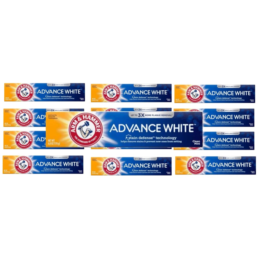 Arm & Hammer White Extreme Whitening Advance Toothpaste Stain Defense 6oz 12 Pack - Toothpaste - Arm & Hammer