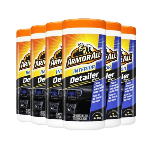Armor All Interior Detailer Wipes Automotive Wash 25 ct - 6 Pack - Cleaning Supplies - ARMOR ALL
