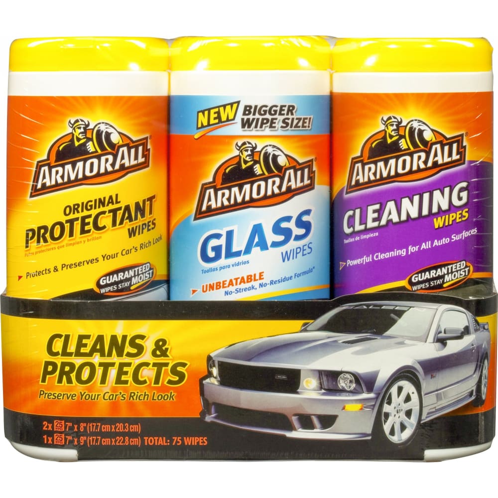 Armor All Original Protectant Cleaning & Glass Wipes Triple Pack 3 pk./25 ct. - Armor