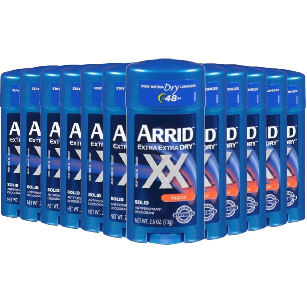 ARRID Extra Dry Wide Regular Solid Antiperspirant & Deodorant Stick 2.6 oz - 12 Pack - Deodorant & Anti-Perspirant - Arrid