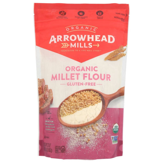 ARROWHEAD MILLS: Organic Gluten Free Millet Flour 23 oz (Pack of 4) - Cooking & Baking > Flours - ARROWHEAD MILLS
