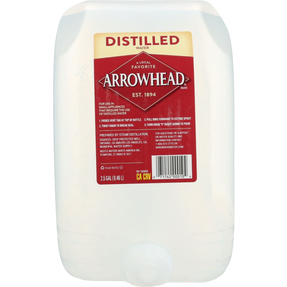 ARROWHEAD WATER: Distilled Water 2.5 ga (Pack of 3) - Grocery > Beverages > Water - ARROWHEAD WATER