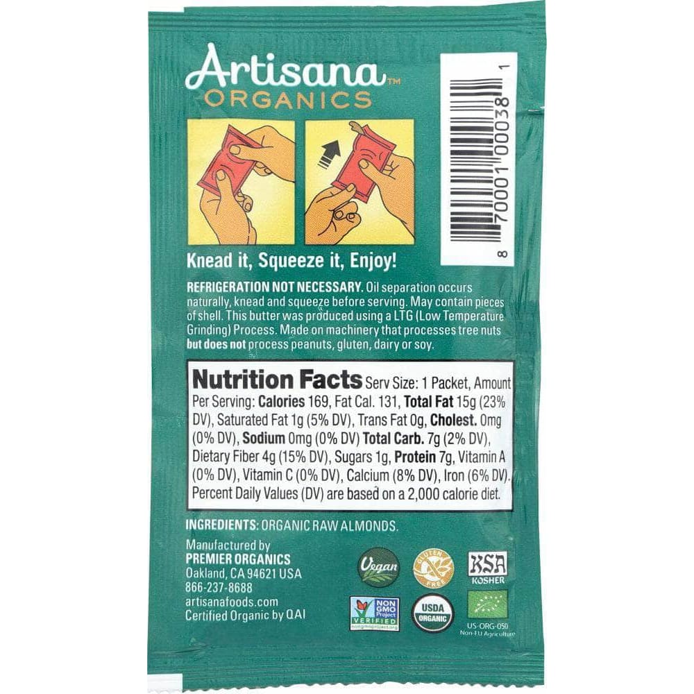 Artisana Artisana Organic Raw Almond Butter Squeeze Pack, 1.06 oz