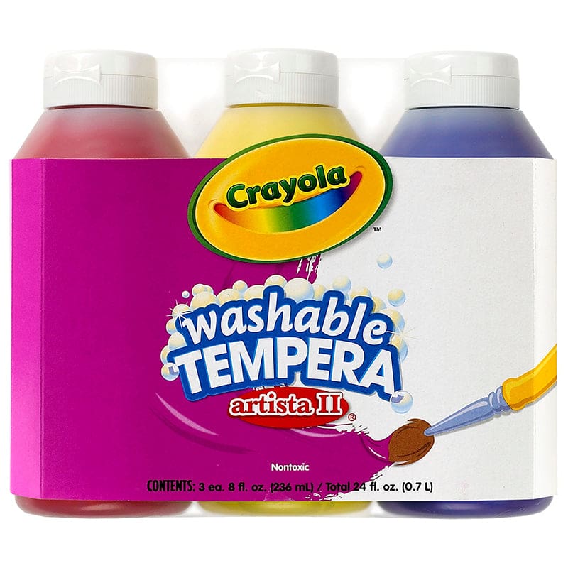 Artista Ii Tempera 3 - 8Oz Primary Color Set Washable Paint (Pack of 6) - Paint - Crayola LLC
