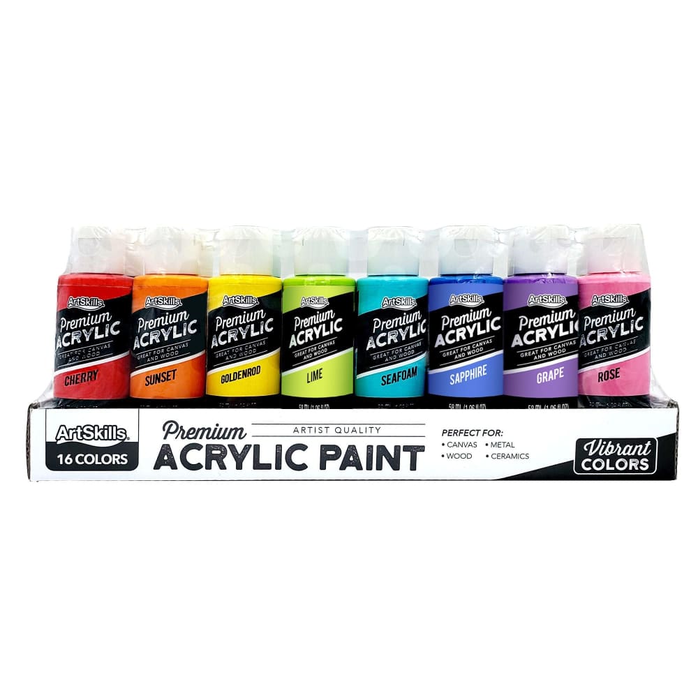 ArtSkills Acrylic Paint Set 16 ct. - Home/Office/Office Supplies/Crafts Cutting & Measuring Devices/Craft Supplies/ - ArtSkills