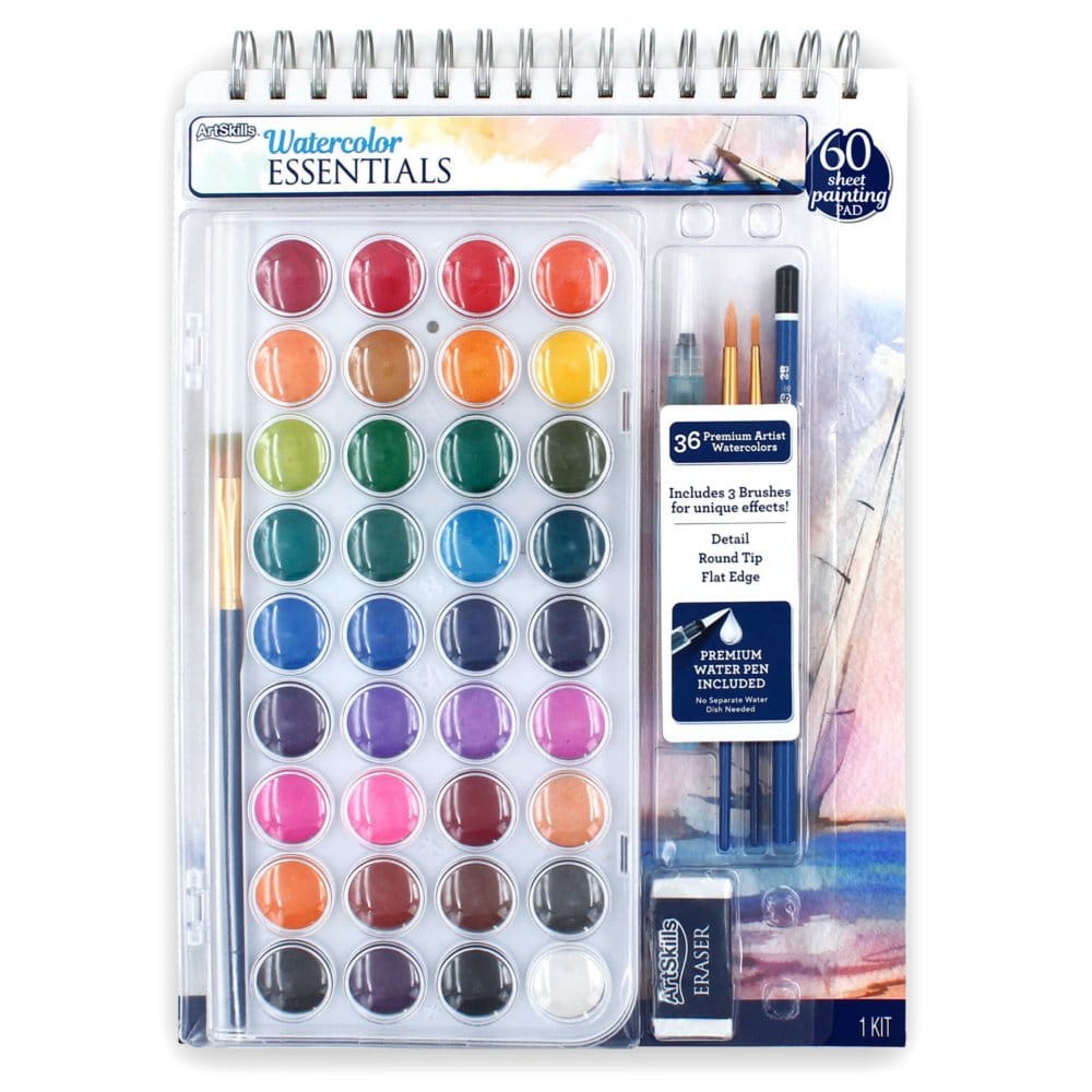 ArtSkills Watercolor Paint Essentials Complete Set 44 Piece - Painting - ArtSkills
