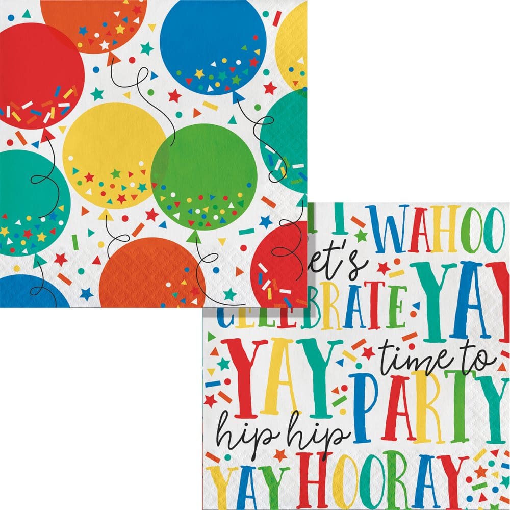 Artstyle Hip Hip Hooray Birthday Lunch Napkins 6.5 (200 ct.) - New Grocery & Household - Artstyle