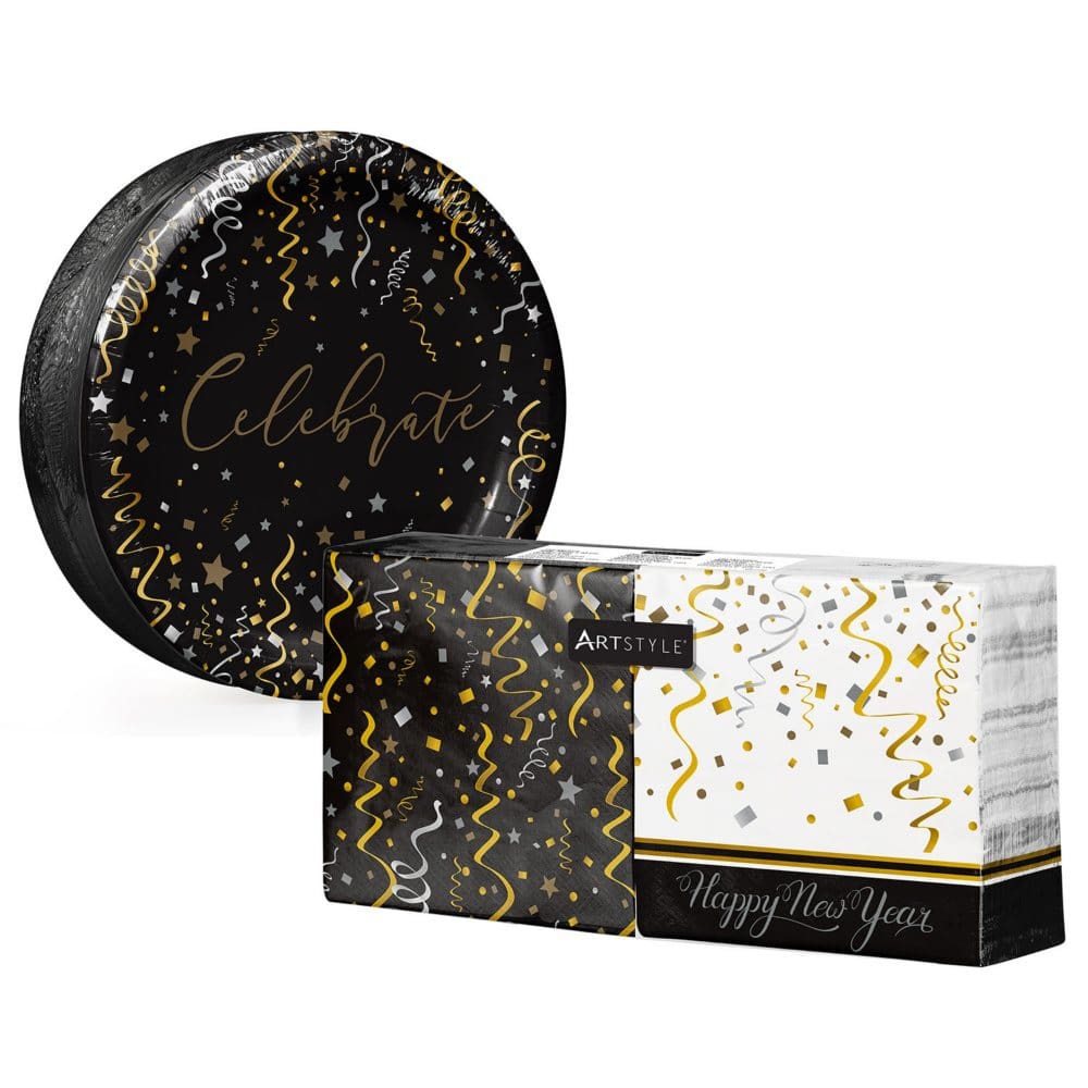 Artstyle New Year’s Celebration Paper Plates & Napkins Kit (285 ct.) - Paper & Plastic - ShelHealth