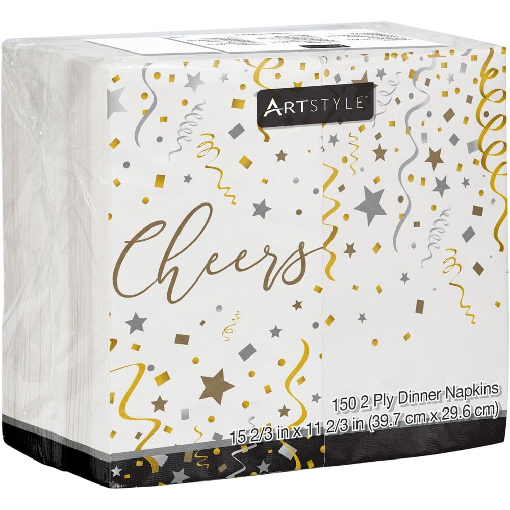 Artstyle Silver and Gold Celebration Dinner Napkins 8 x 4 (150 ct.) - New Grocery & Household - Artstyle