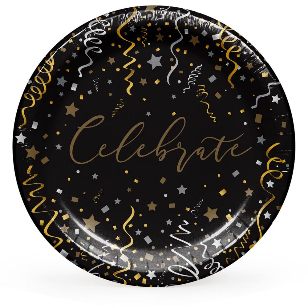 Artstyle Silver & Gold Celebration Dinner Paper Plates 10 (85 ct.) - Disposable Tableware - Artstyle