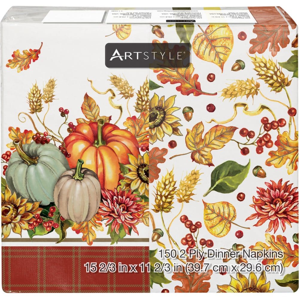 Artstyle Thanksgiving Dinner Napkins 8 x 4 (150 ct.) - Paper & Plastic - ShelHealth