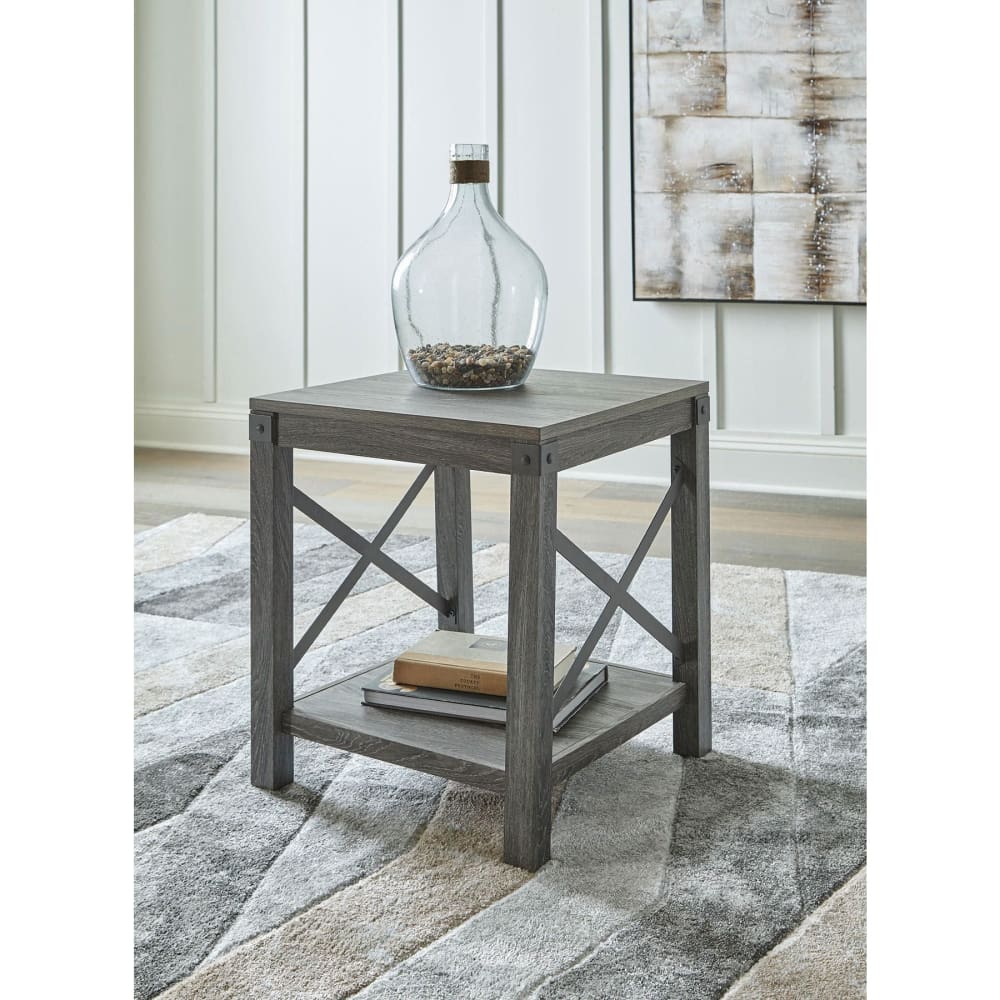 Ashley Ashley Furniture 20 Square End Table - Gray - Home/Furniture/Living Room Furniture/Accent Furniture/Accent & Coffee Tables/ - Ashley