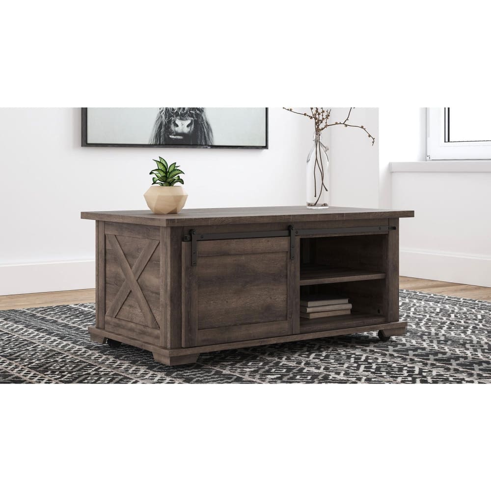 Ashley Ashley Furniture 42 Rectangular Cocktail Table - Gray - Home/Furniture/Living Room Furniture/Accent Furniture/Accent & Coffee Tables/