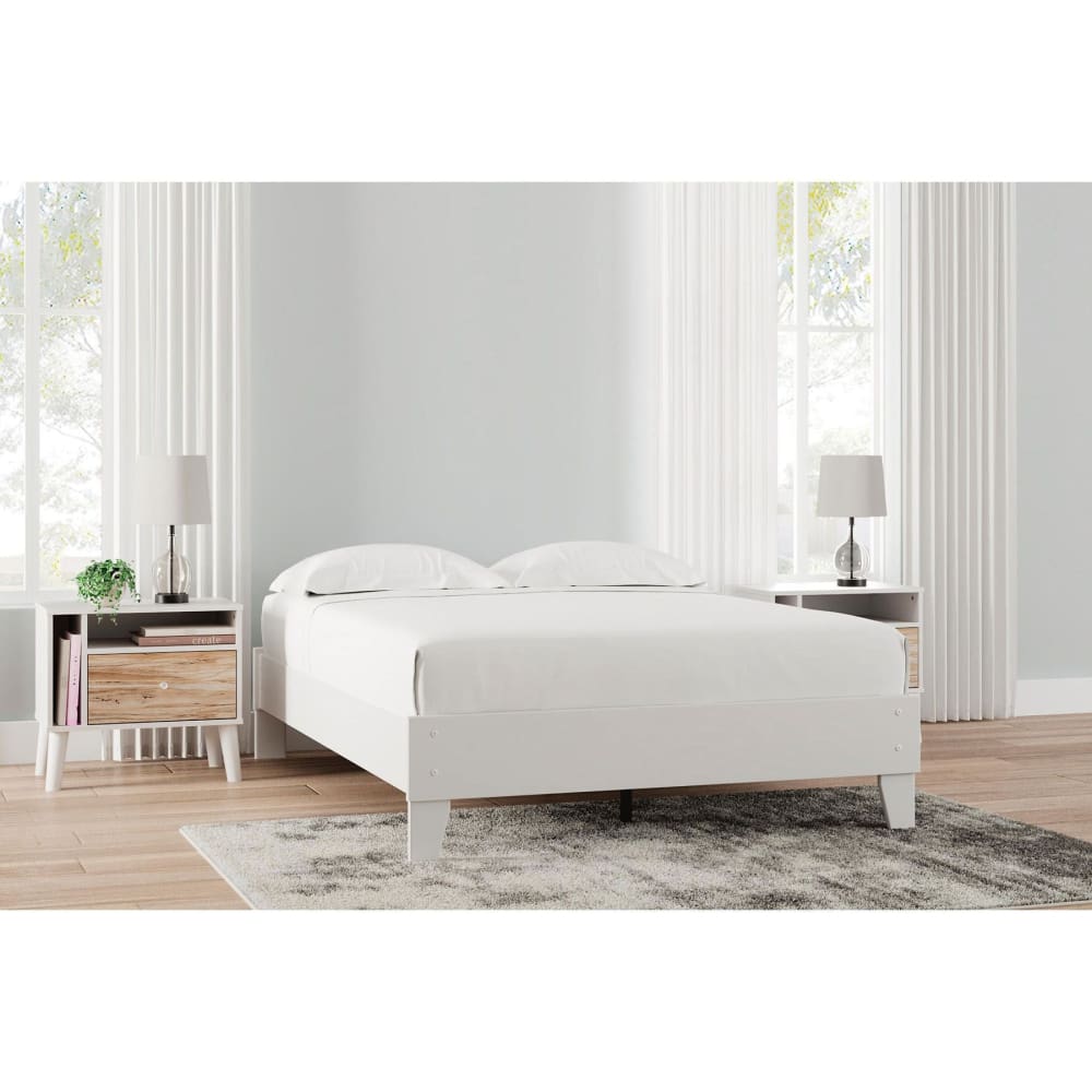 Ashley Ashley Furniture Full Size Platform Bed - White - Home/Furniture/Bedroom Furniture/Beds & Bed Frames/ - Ashley