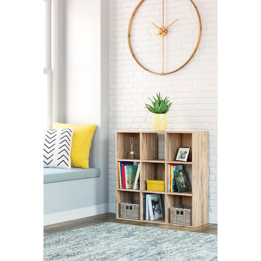 Ashley Ashley Furniture Nine Cube Organizer - Natural Finish - Home/Furniture/Kids’ Furniture/Kids’ Storage & Toy Chests/ - Ashley