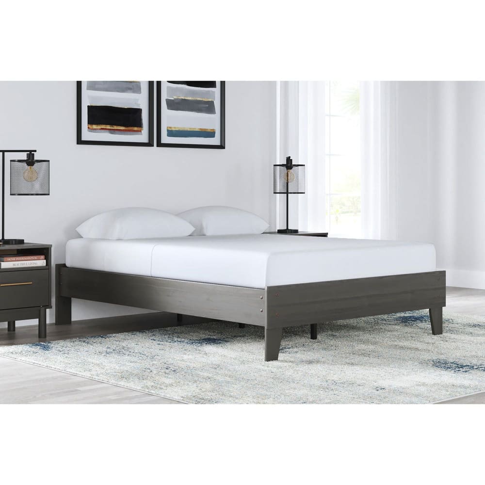 Ashley Ashley Furniture Queen Size Platform Bed - Gray - Home/Furniture/Bedroom Furniture/Beds & Bed Frames/ - Ashley