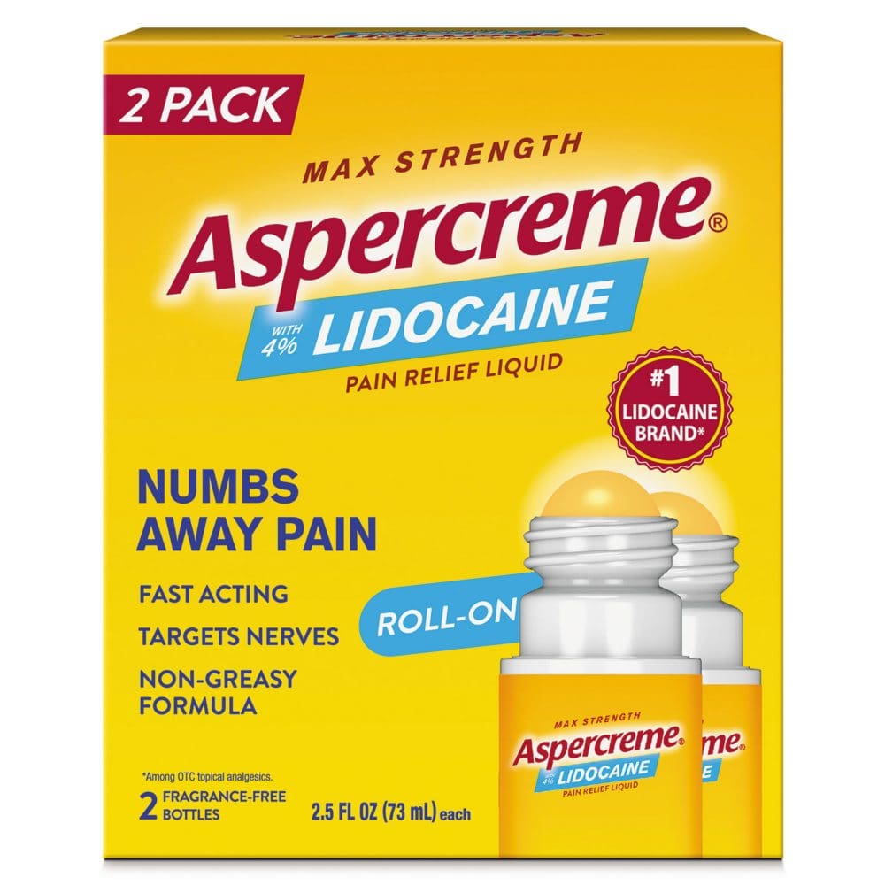 Aspercreme Lidocaine Pain Relief Roll-On (2.5 oz. 2 pk.) - Pain Relief - Aspercreme
