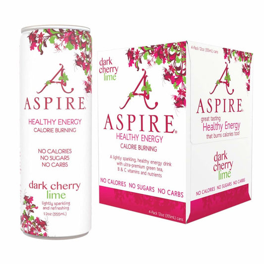 ASPIRE: Dark Cherry Lime Healthy Energy Drinks 4Pack 48 fo (Pack of 3) - Grocery > Beverages > Energy Drinks - ASPIRE